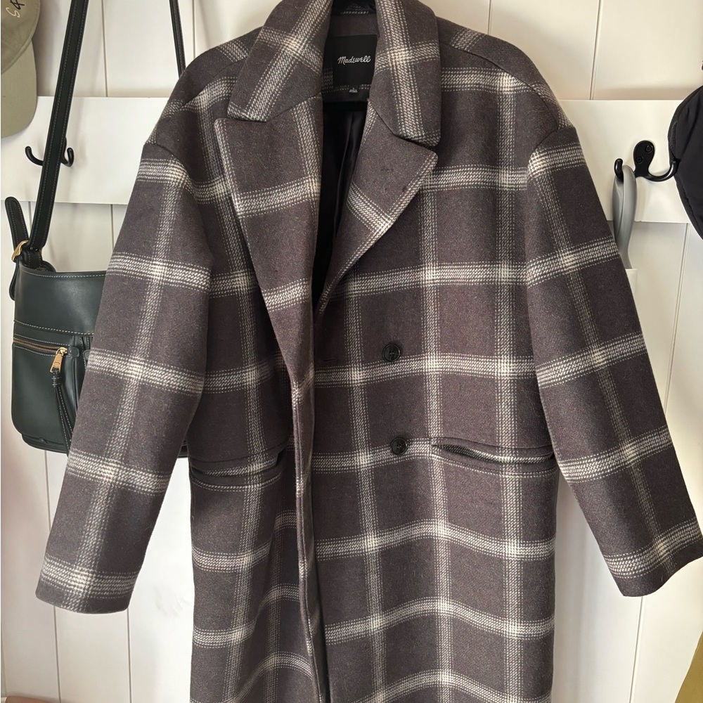 Madewell Plaid Double-Breasted Trenchcoat